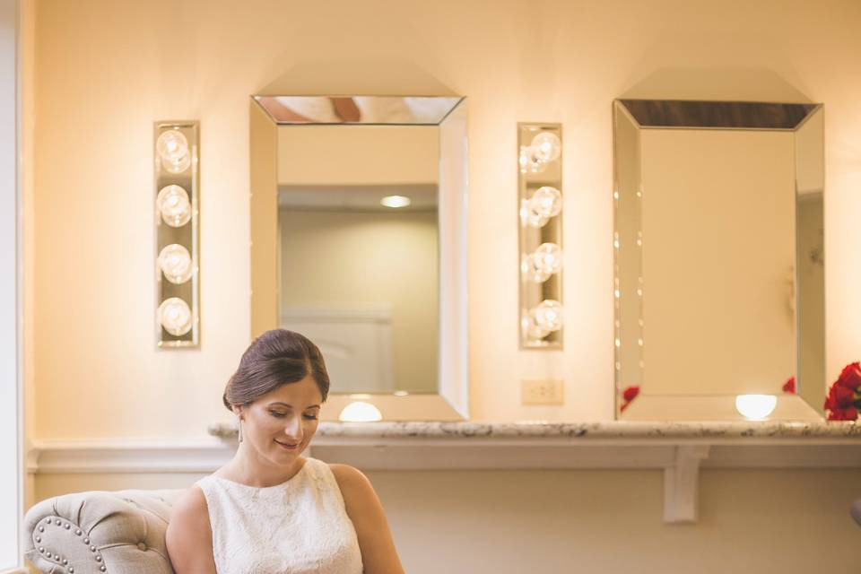 Bride and roses