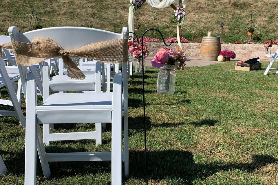 Ceremony in garden/patio area