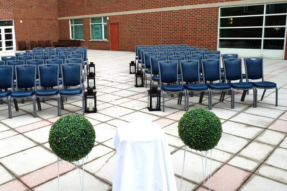 Terrace ceremony set-up