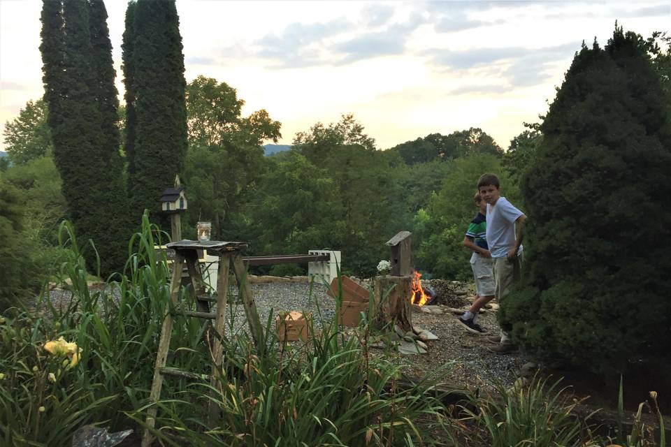 Day Lily and Firepit