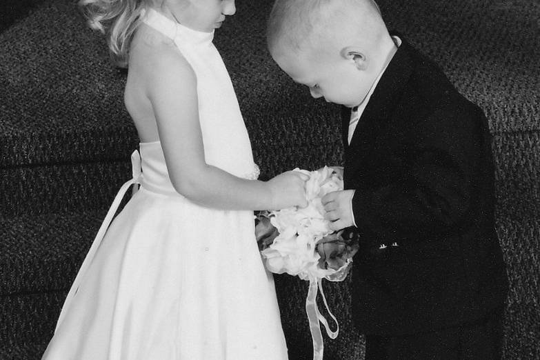 Stunning newlywed black and white shot