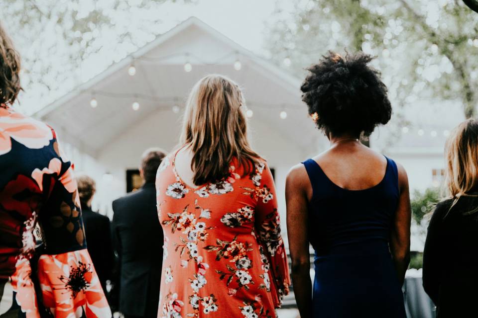 Wedding guests enjoying