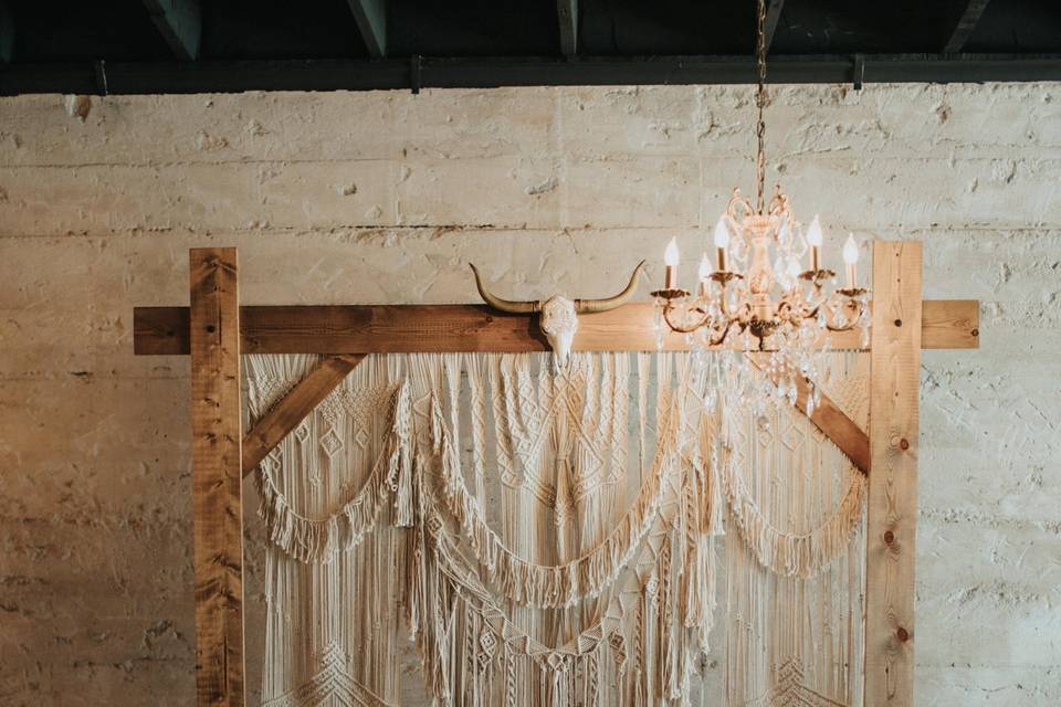 Boho wedding set up