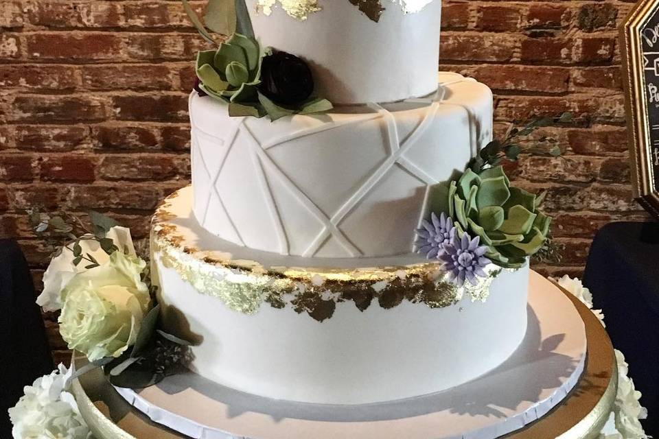 Fondant cake with succulents