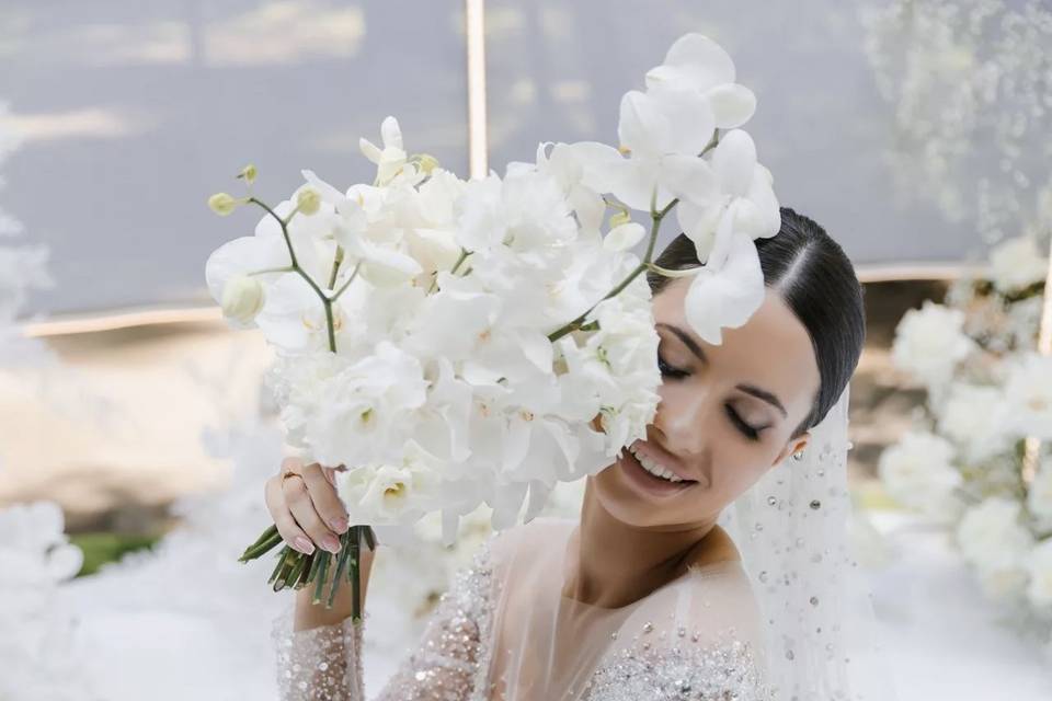 Bridal bouquet orchids