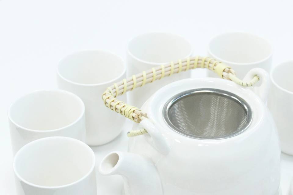 Classic white ceramic tea set