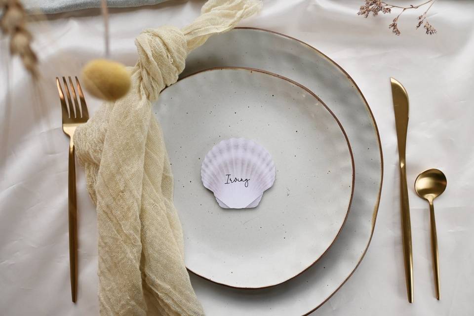 Seashell Wedding Place Card