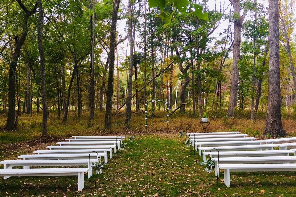 Meadow wedding setup