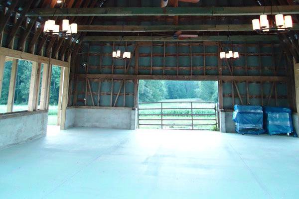 Inside the barn