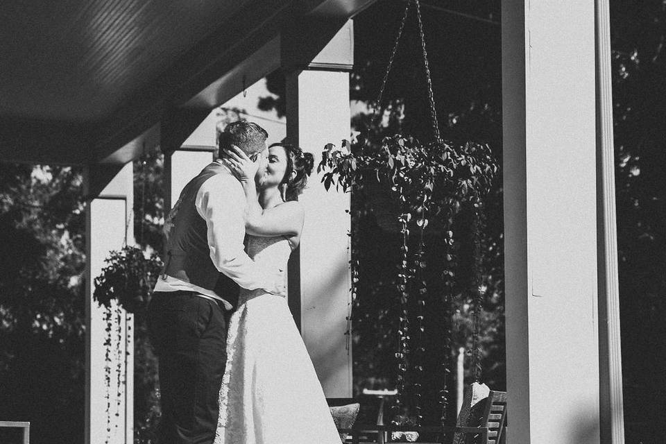 Front porch wedding day
