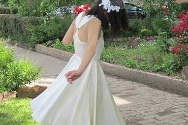 Custom Vintage StyleSilk Satin Wedding Dress