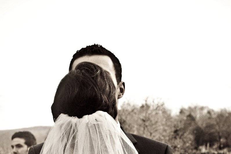 Chantilly Lace Edged Veil & Custom Lace Wedding Jacket