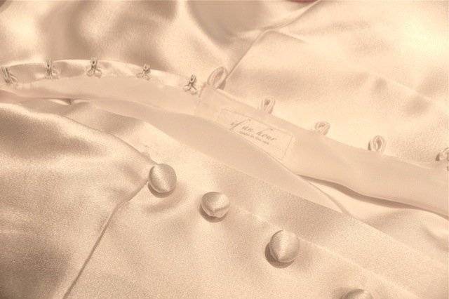 Back Detail Silk Crepe Satin Gown
