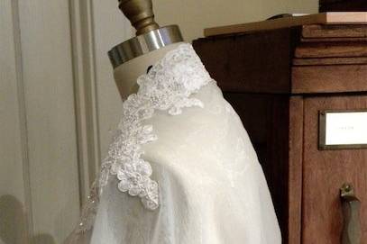 French  Beaded Lace and Organza Wedding Jacket
