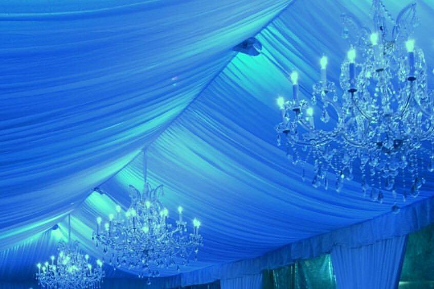 Chandeliers and curtains