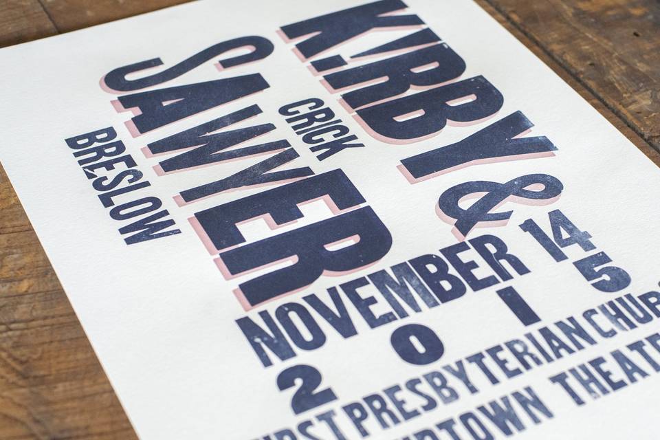 Custom letterpress poster