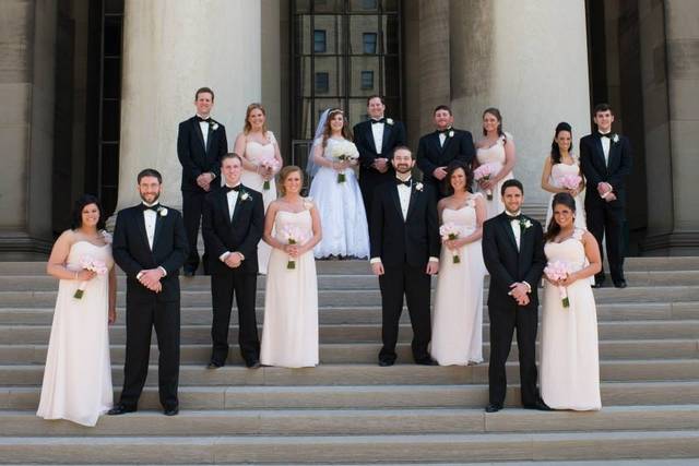 Wedding party assembled