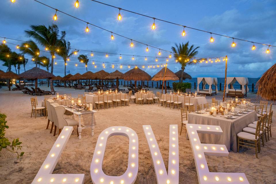 Romantic destination beach wedding