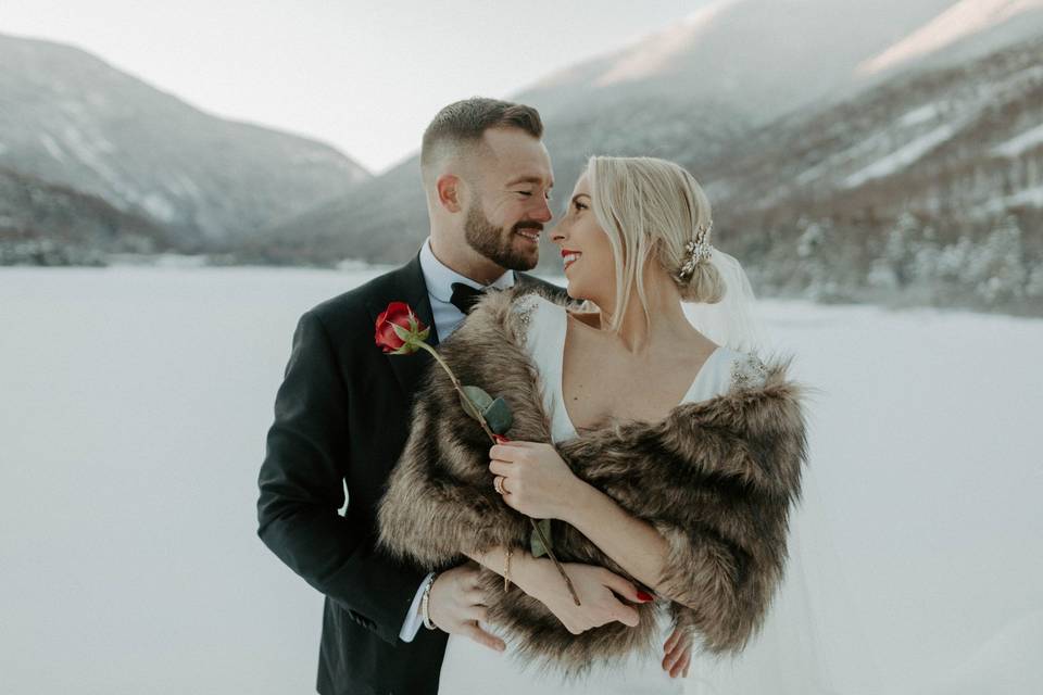 New Hampshire winter wedding