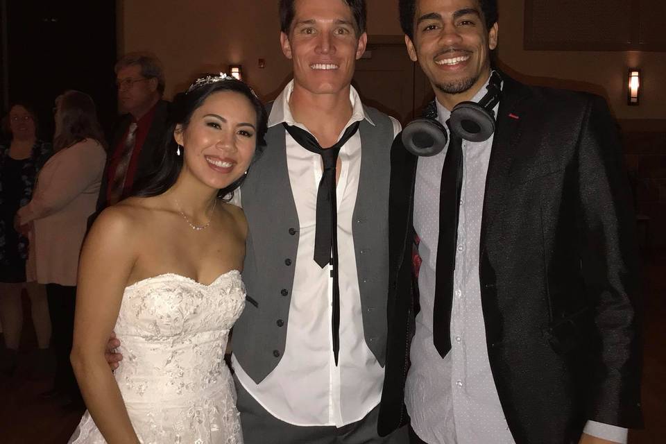 With the happy couple