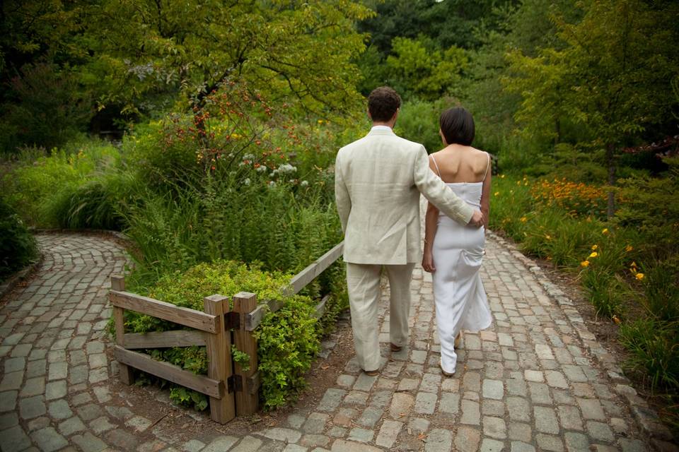 Couple strolling