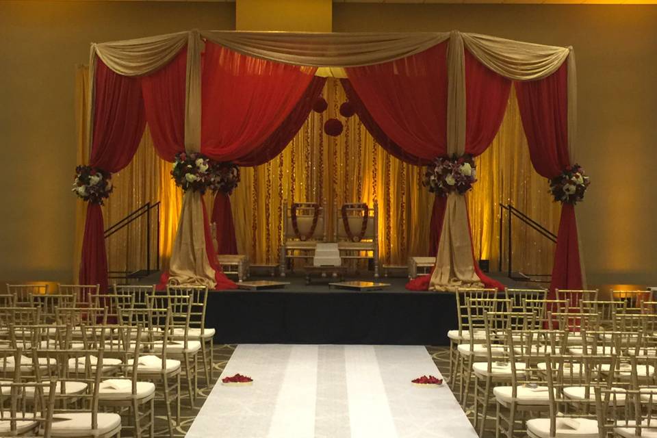 Half Hex Fabric Mandap