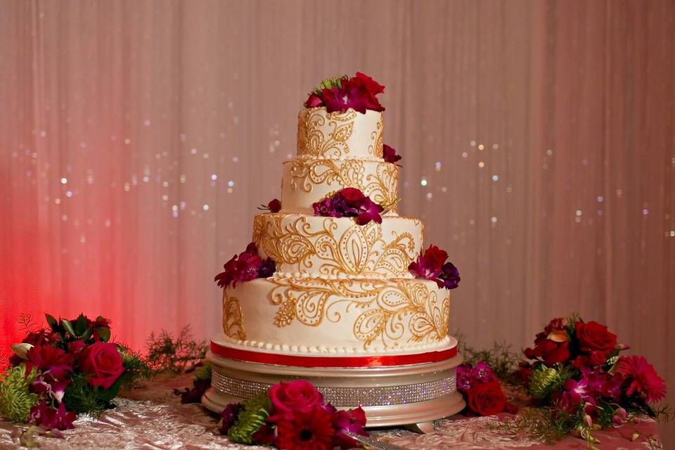 Cake backdrop with Crystals