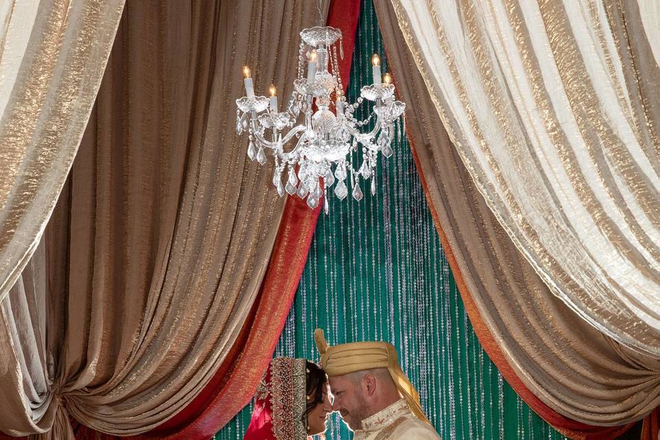 Fabric Mandap with Crystals