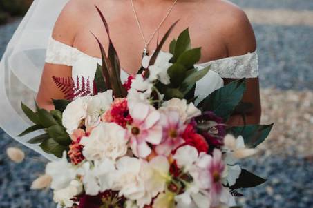 Bride holding her bouquet