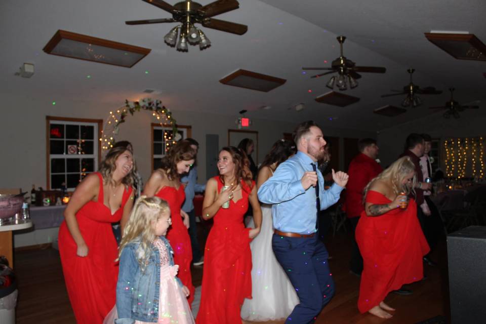 On the dance floor