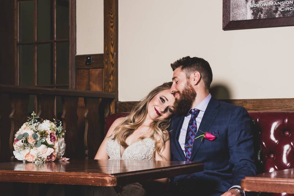 Couple in the Saddle Room Bar