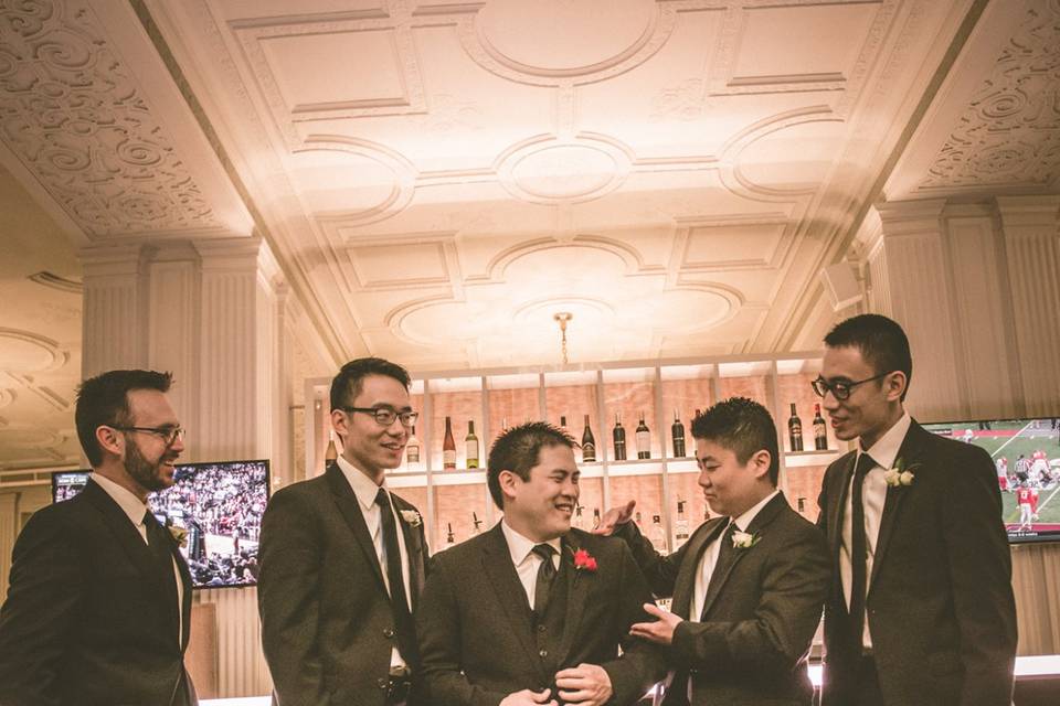 Groomsmen in Robies