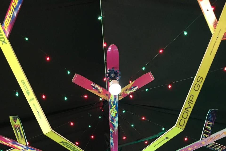 Ski flake chandelier