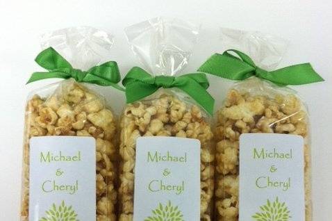 Custom popcorn favors by Popsations Popcorn Company
