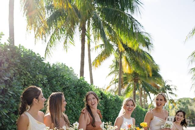 Bride and bridesmaids