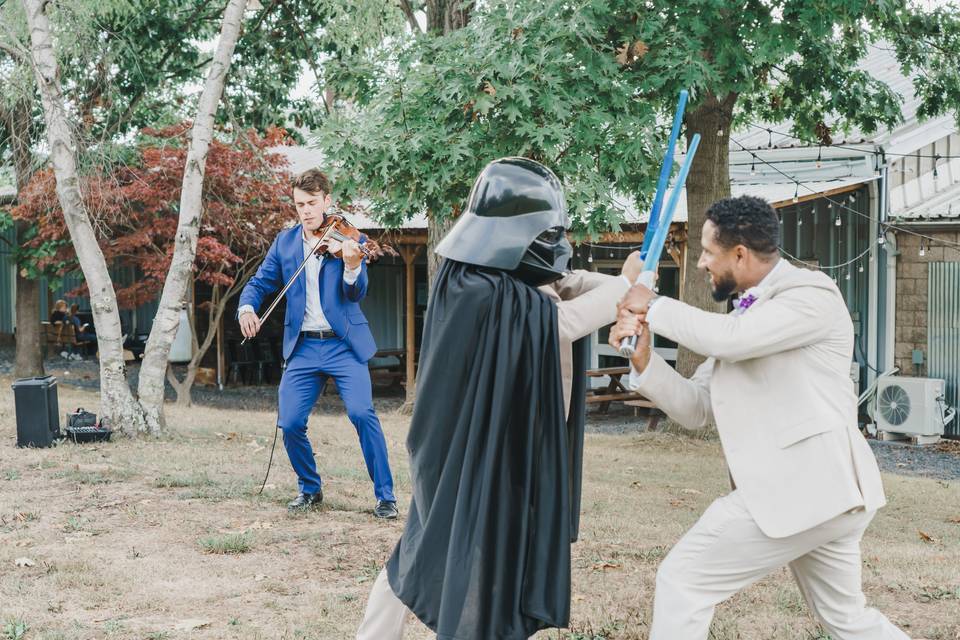 Star Wars them at a wedding