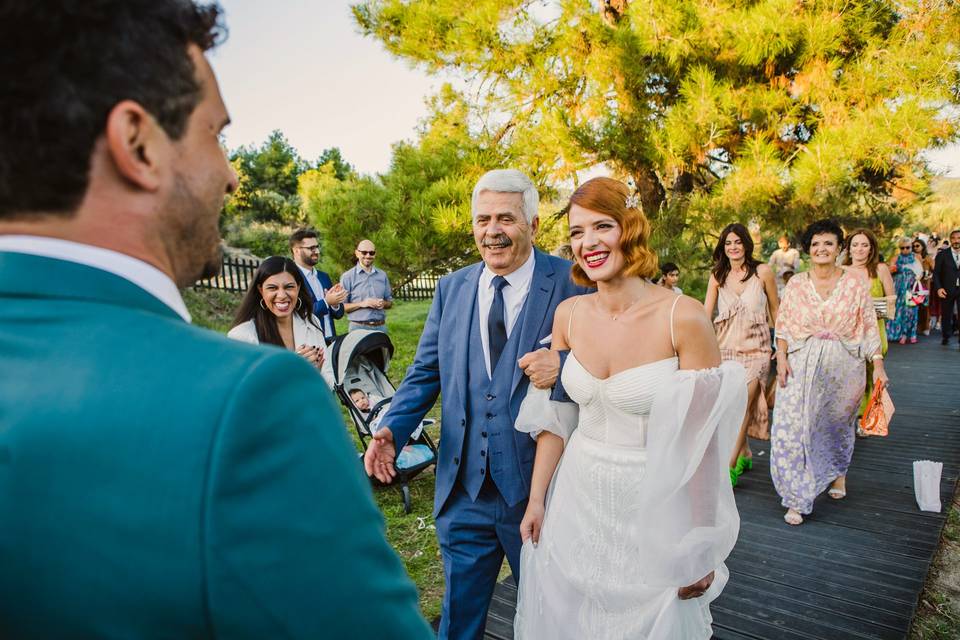 Bride arriving