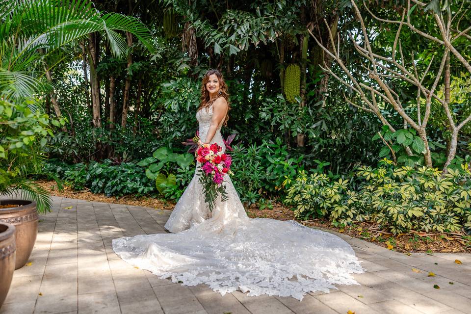 Bride with bouquet