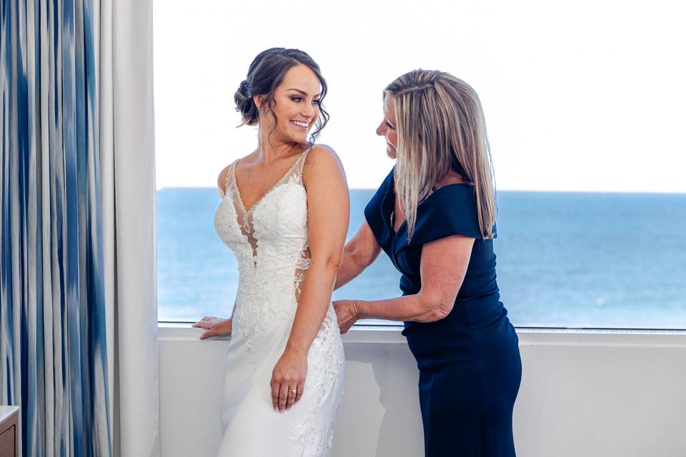 Bride getting ready