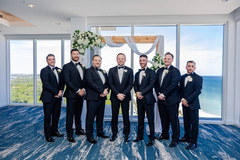 Groom with groomsmen