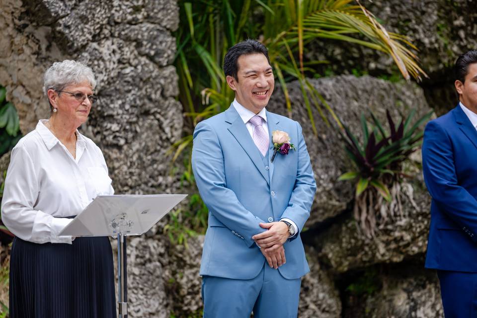 Groom waiting for bride