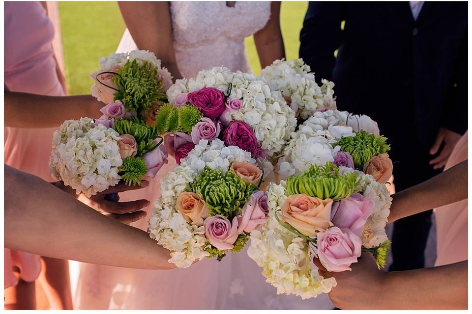 Wedding party florals