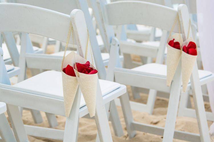 Wedding chair flower decor