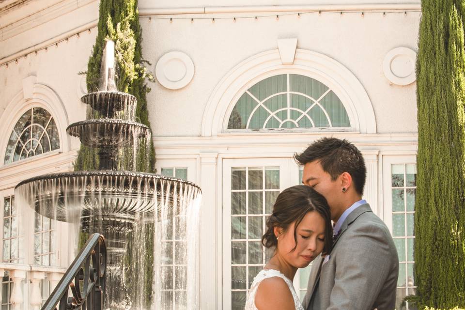 A moment by the fountain