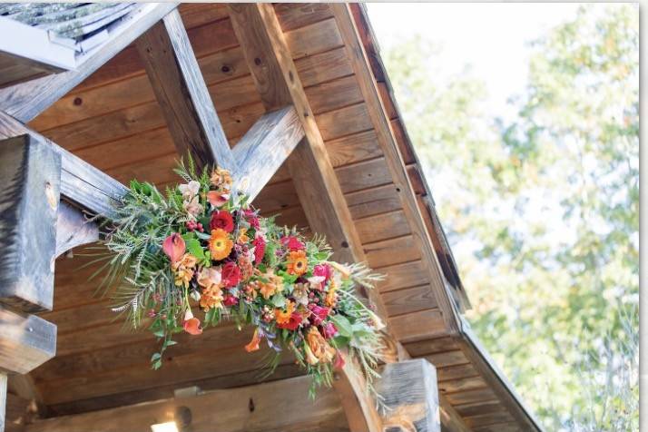 Ceiling floral decorations