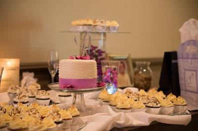 Wedding cupcakes and cake