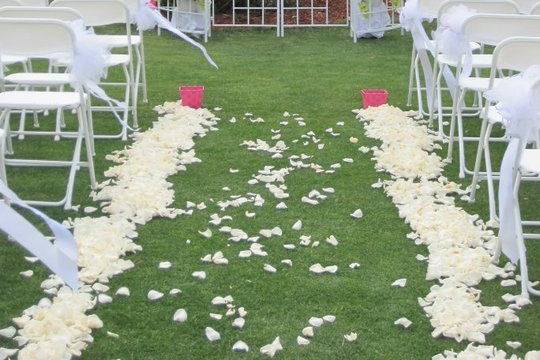 Decorated wedding arbor