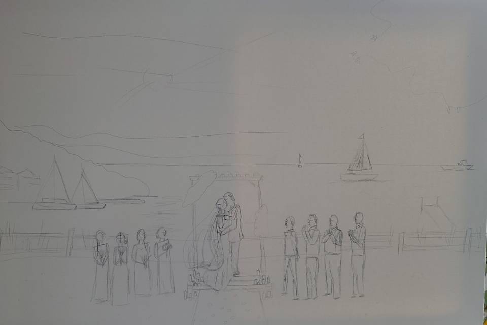 Initial drawing of First Kiss