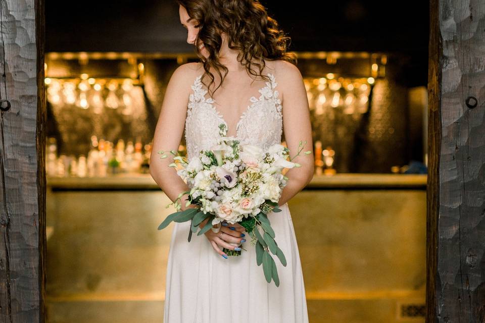Bride and bouquet - Cora Jane Photography