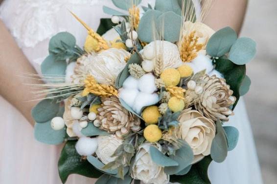Cotton and wheat bouquet